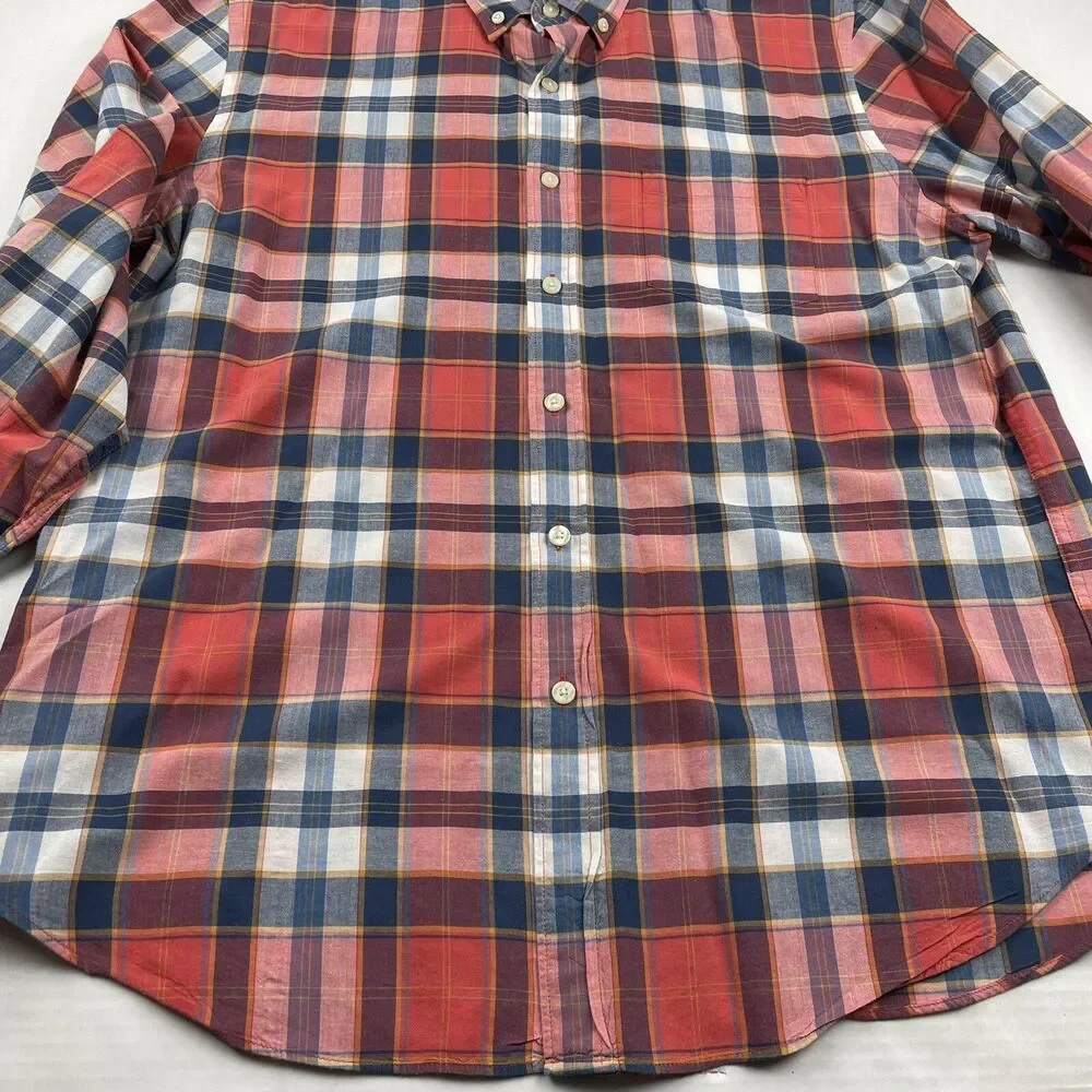 J. Crew Long Sleeve Button-Down Shirt Summer Plaid Tailored by J.Crew Mens Sz L